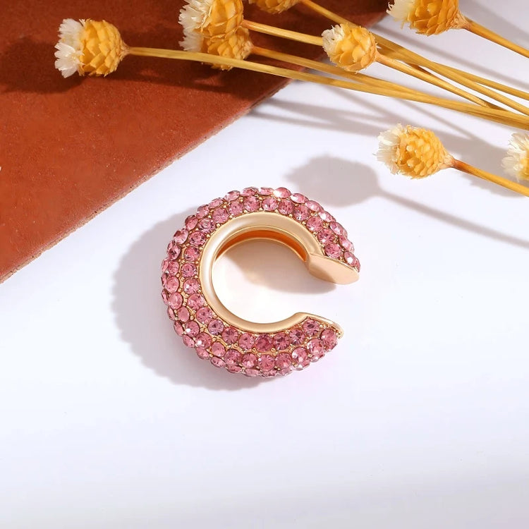 1Pcs Colorful Zircon C Shaped Cartilage Clip Earrings Women Exquisite Luxury No Pierced Copper Ear Cuff Fashion Jewelry Espiga Jewelry