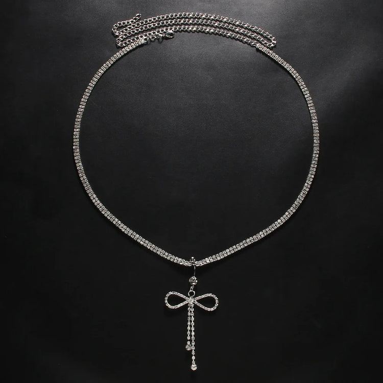 Sexy Bowtie Zircon Chain for Women Crystal Butterfly Waist Bead Belly Chain Belly Belt Summer Beach Body Jewelry Espiga Jewelry