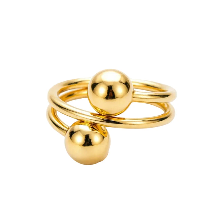18K Gold Plated Luxury Exquisite Beaded Ring, a Fine Gift for Women, Wedding Party Accessories Espiga Jewelry