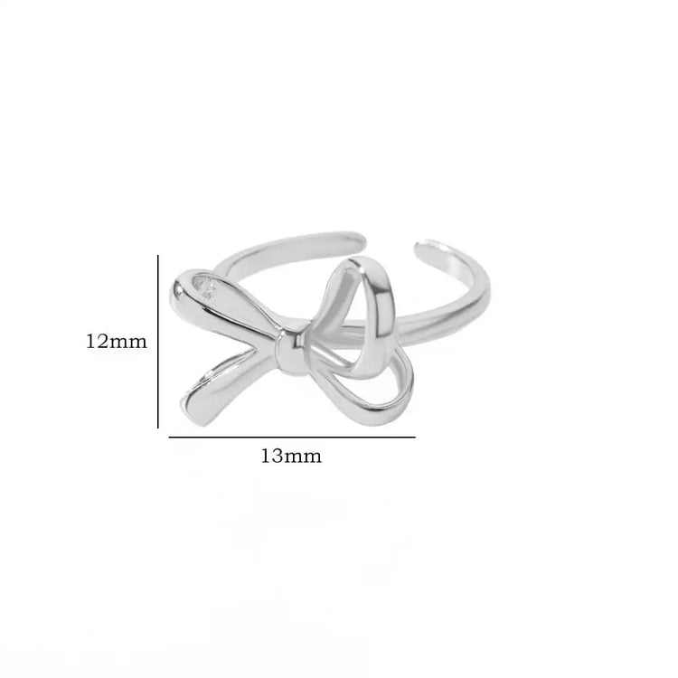Bowknot Rings for Women Girls Open Waterproof Premium Stainless Steel Ring 2024 Trend Couple Wedding Jewelry freeshiping items Espiga Jewelry