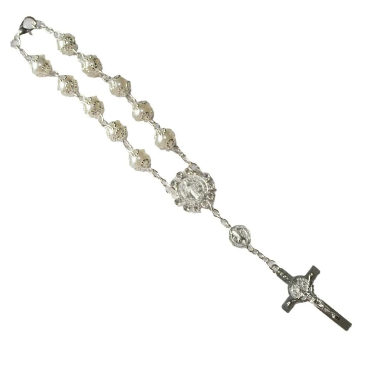 New Religious Rosary Bracelet For Women Fashion Cross Charm Glass Beaded Chain Bracelet Men Prayer Party Jewelry Gift Espiga Jewelry