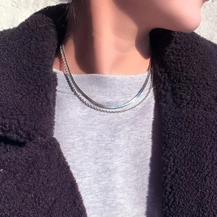 Necklace for Women Gold Necklace Silver Plated Necklace Gold Plated SnakeGold Chain Choker Necklaces Gold Jewelry Gift for Women Espiga Jewelry