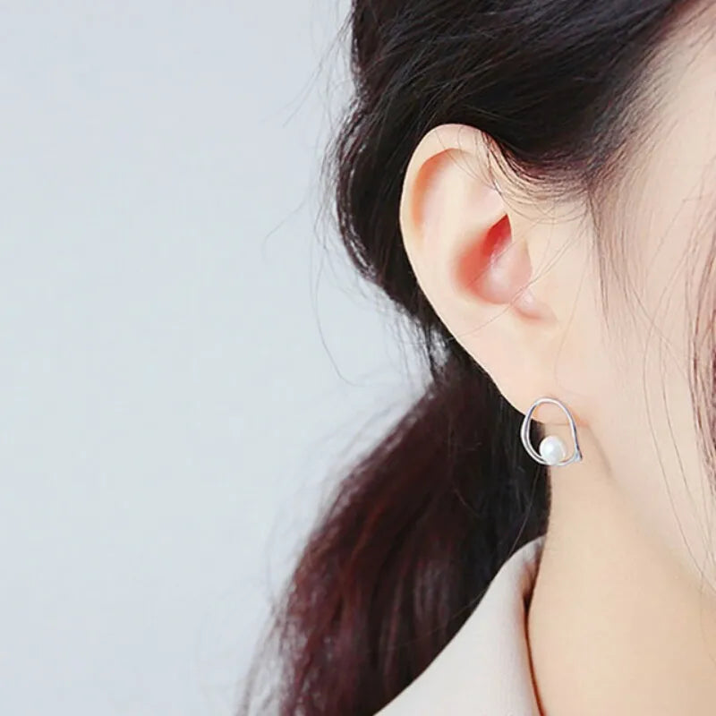 925 Sterling Silver Earrings For Women Trendy Simple Circle Handmade Earring Jewelry Prevent Allergy Party Accessories Espiga Jewelry