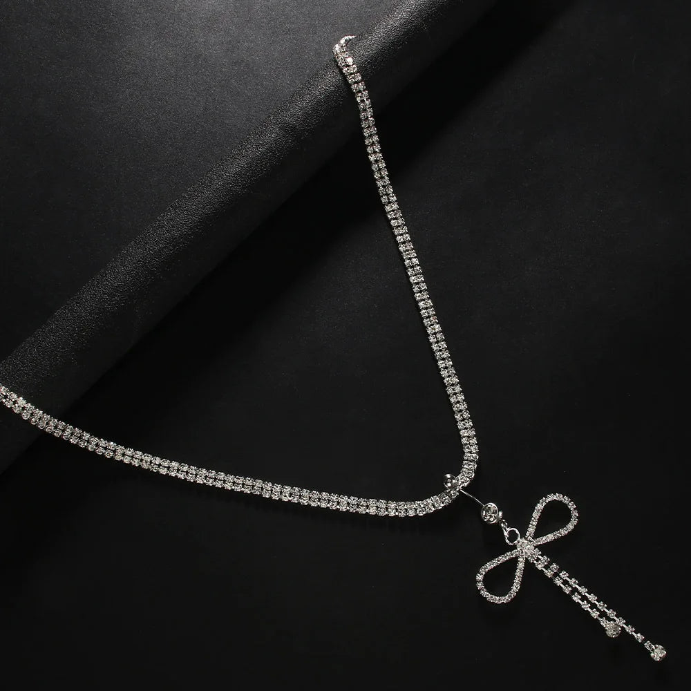 Sexy Bowtie Zircon Chain for Women Crystal Butterfly Waist Bead Belly Chain Belly Belt Summer Beach Body Jewelry Espiga Jewelry