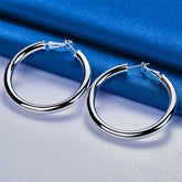 1 pair 925 sterling silver 40mm exquisite round earrings fashion women jewelry gift jewelry accessories charm party Espiga Jewelry