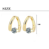 925 Sterling Silver Gold Crystals Simple Earrings For Women Fashion Wedding Luxury Jewelry 2024 Trend Espiga Jewelry