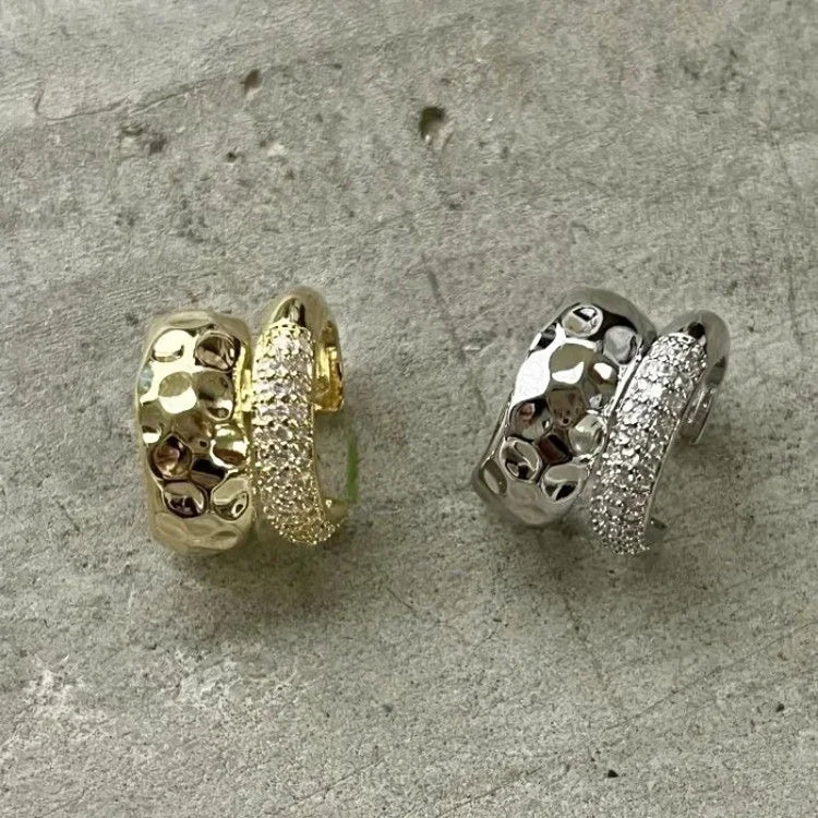 Punk Zircon Double-layer Ear Cuff No Piercing Earrings Trendy Unique Metal Geometric Ear Clip for Women Jewelry Accessories Gift Espiga Jewelry