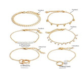 Trendy 6-Piece Stackable Bracelet Set with Adjustable Geometric & Tassel Design - Perfect for Everyday & Special Occasions Espiga Jewelry