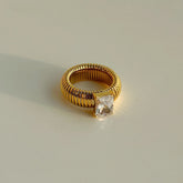 Colorful Zircon Stretch Ring – White