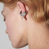 Zircon Pearl Ear Cuff Espiga Jewelry