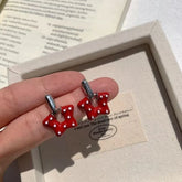 New Trendy Vintage Pink Tulip Flower Heart Pendant Earrings for Women Spring and Summer Sweet Design Wedding Party Jewelry Gifts Espiga Jewelry