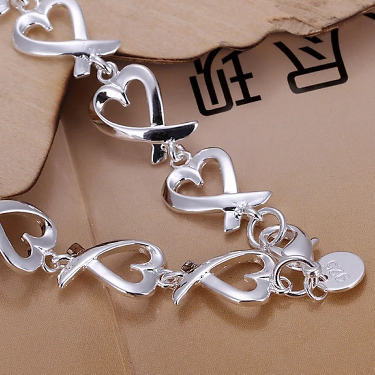 925 Sterling Silver Bracelets for Women Wedding Lady Cute Noble Pretty Jewelry Fashion Nice Chain Free Shipping Hot Gifts Espiga Jewelry