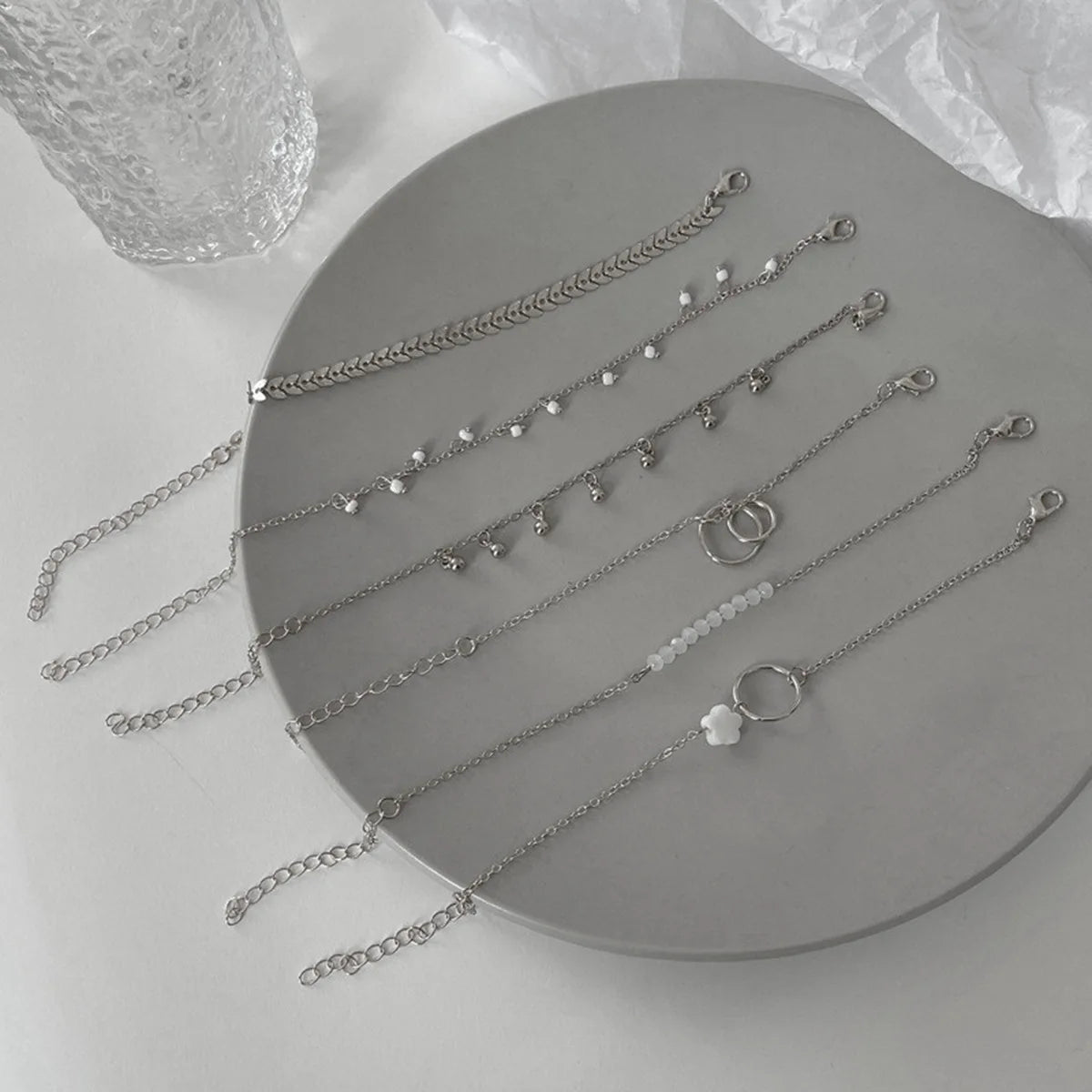 Trendy 6-Piece Stackable Bracelet Set with Adjustable Geometric & Tassel Design - Perfect for Everyday & Special Occasions Espiga Jewelry