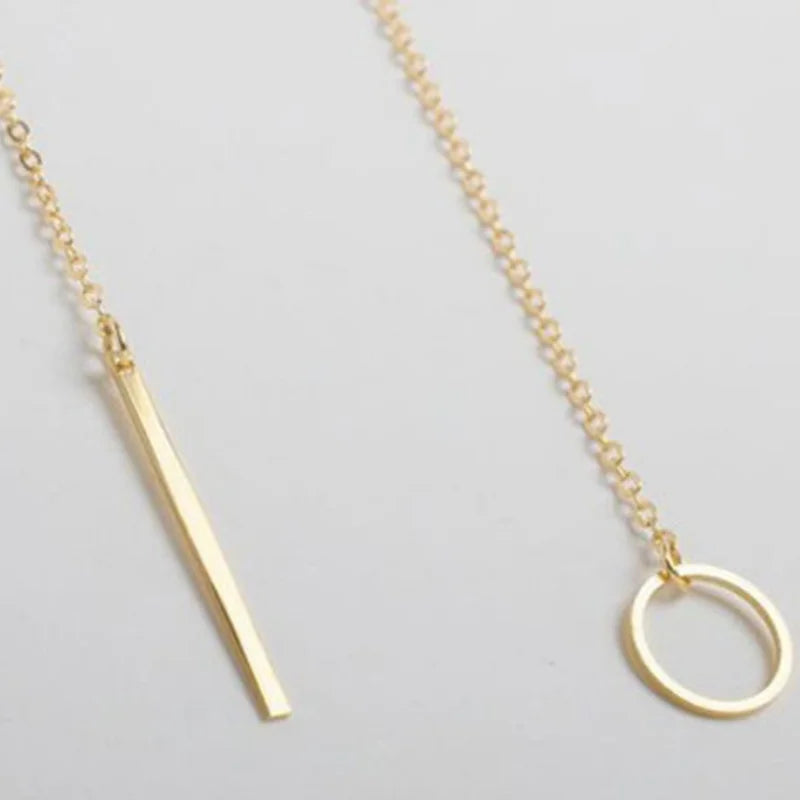 2025 New Fashion Necklace Design Ladies Fashion Simple Simple Metal Round Necklace Wholesale Sales Espiga Jewelry