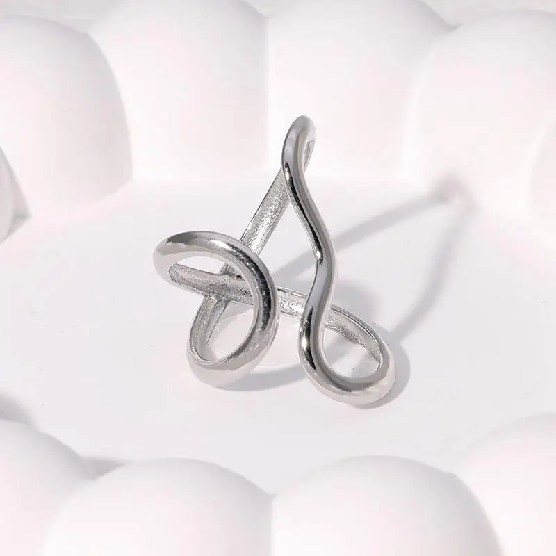 Fashion Stainless Steel Waterproof Open Ring Personality Charms PVD Real Gold 18K Plated Trendy Jewelry for Women Espiga Jewelry