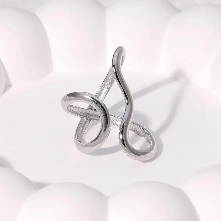 Fashion Stainless Steel Waterproof Open Ring Personality Charms PVD Real Gold 18K Plated Trendy Jewelry for Women Espiga Jewelry