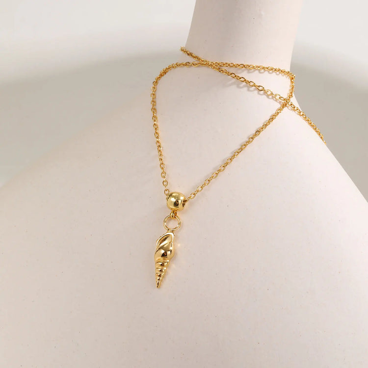 Conch Necklace, Small Pendant,stainless Steel Link DIY Adjustable, Daily Jewelry Espiga Jewelry
