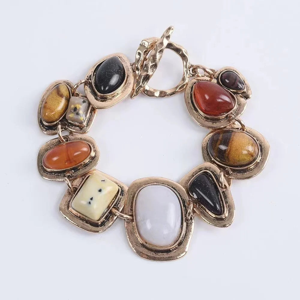 Boho Resin Stone Link Bracelet – view 5