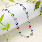Exquisite Rainbow Zircon Heart Choker Necklace For Women Korean Crystal Gold Color Metal Chain Collar Girls Party Beach Jewelry Espiga Jewelry