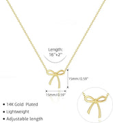 Gold Necklace for Women Bow Necklace Gold Silver Plated Necklace Cute Bow Pendant Choker Chain Necklaces for Women Jewelry Gift Espiga Jewelry