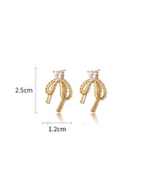 2025 Korean new design fashion jewelry 14K gold plated zircon lace bow earrings elegant women&