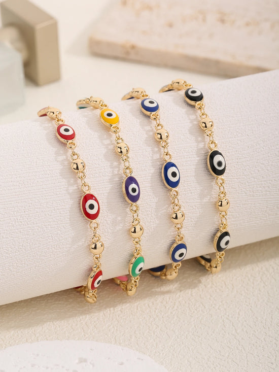 Religious series Jewelry enamel Türkiye evil eye anklet bracelet Women&