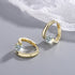 925 Sterling Silver Gold Crystals Simple Earrings For Women Fashion Wedding Luxury Jewelry 2024 Trend Espiga Jewelry