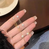 High Quality Crystal Four Leaf Flower Bracelet for Women Clasic Trendy Gold Color Stainless Steel Zircon Bangle Jewelry Gift Espiga Jewelry