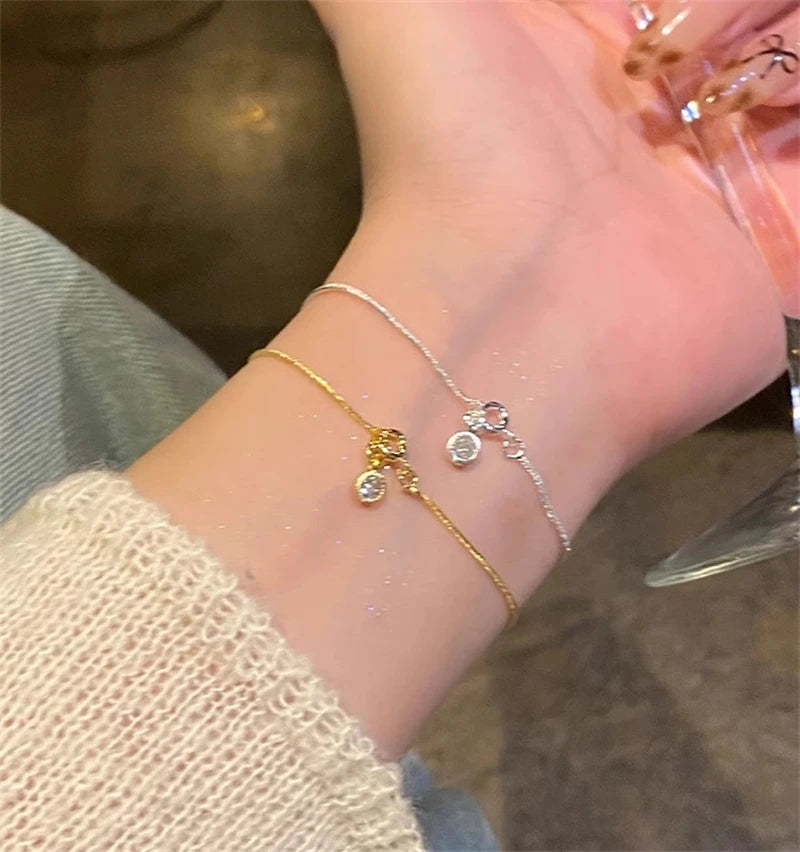 Luxury Stainless Steel Bracelet New High-End Minimalist Zircon Charm Blade Chain Women’s Bracelet Party Jewelry Gift Espiga Jewelry