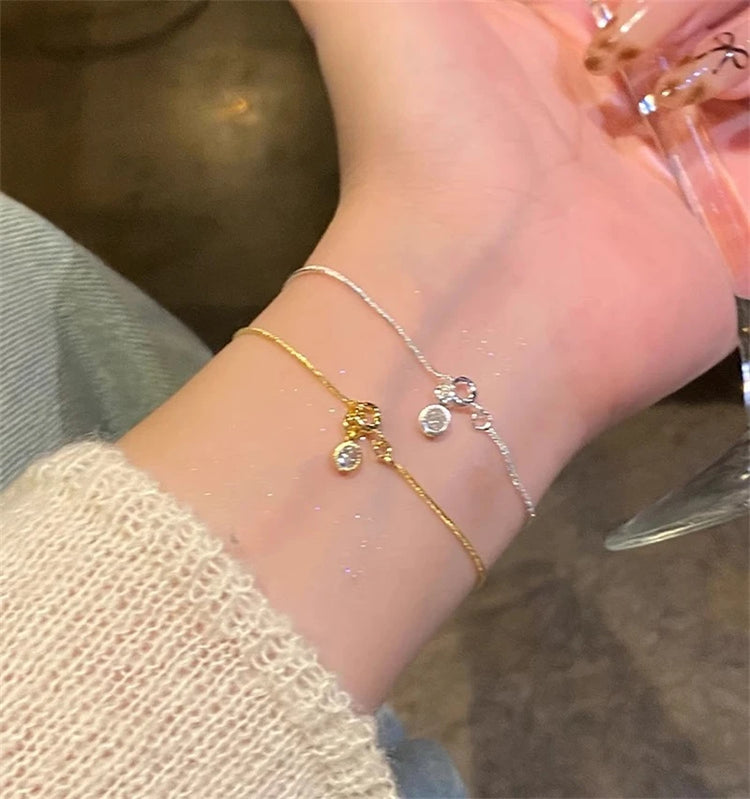 Luxury Stainless Steel Bracelet New High-End Minimalist Zircon Charm Blade Chain Women’s Bracelet Party Jewelry Gift Espiga Jewelry
