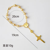 New Religious Rosary Bracelet For Women Fashion Cross Charm Glass Beaded Chain Bracelet Men Prayer Party Jewelry Gift Espiga Jewelry