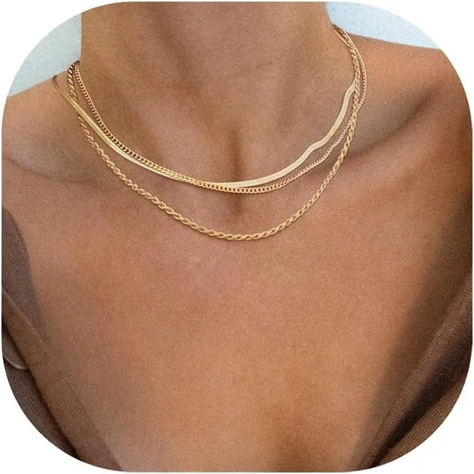 Necklace for Women Gold Necklace Silver Plated Necklace Gold Plated SnakeGold Chain Choker Necklaces Gold Jewelry Gift for Women Espiga Jewelry