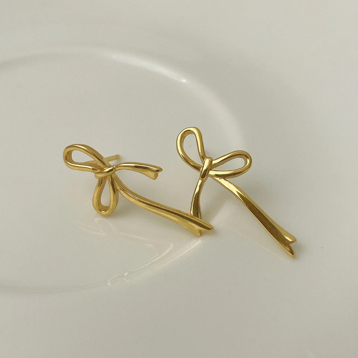 18K Gold Plated Y2K Bow Earrings For Women Stud Nail Fashion Cute Jewelry Piercing Ear Accessories Christmas Gift Aretes Espiga Jewelry