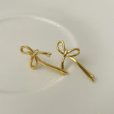 18K Gold Plated Y2K Bow Earrings For Women Stud Nail Fashion Cute Jewelry Piercing Ear Accessories Christmas Gift Aretes Espiga Jewelry