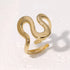 Fashion Stainless Steel Waterproof Open Ring Personality Charms PVD Real Gold 18K Plated Trendy Jewelry for Women Espiga Jewelry