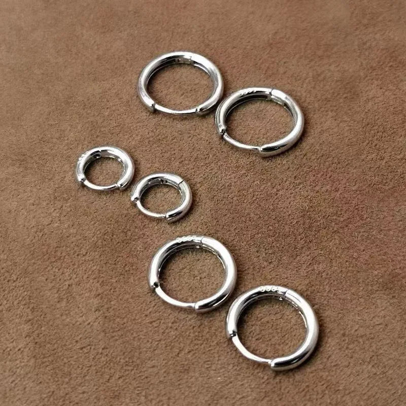 Exquisite 925 Sterling Silver Small Earrings, Plain Silver, Comfortable Earrings, Smooth Earrings, Suitable for Girls, Women Espiga Jewelry