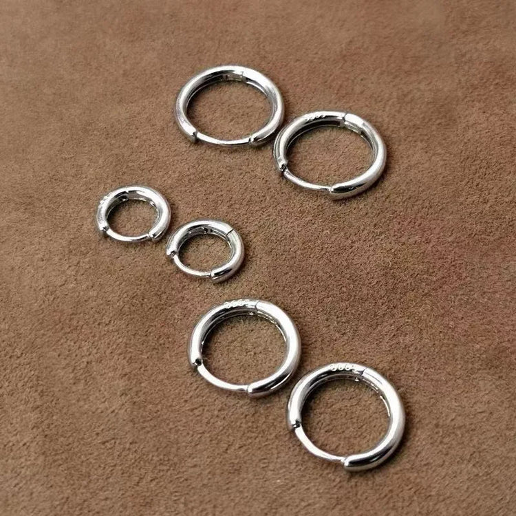 Exquisite 925 Sterling Silver Small Earrings, Plain Silver, Comfortable Earrings, Smooth Earrings, Suitable for Girls, Women Espiga Jewelry