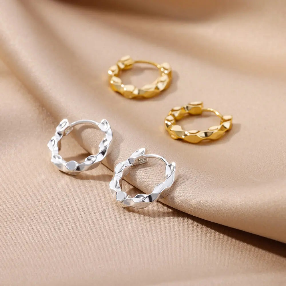 Elegant Round Earrings for Women Girls Luxury Stainless Steel Hoop Earrings Vintage Wedding Engagement Aesthetic Jewerly aretes Espiga Jewelry