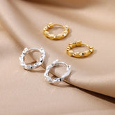 Elegant Round Earrings for Women Girls Luxury Stainless Steel Hoop Earrings Vintage Wedding Engagement Aesthetic Jewerly aretes Espiga Jewelry