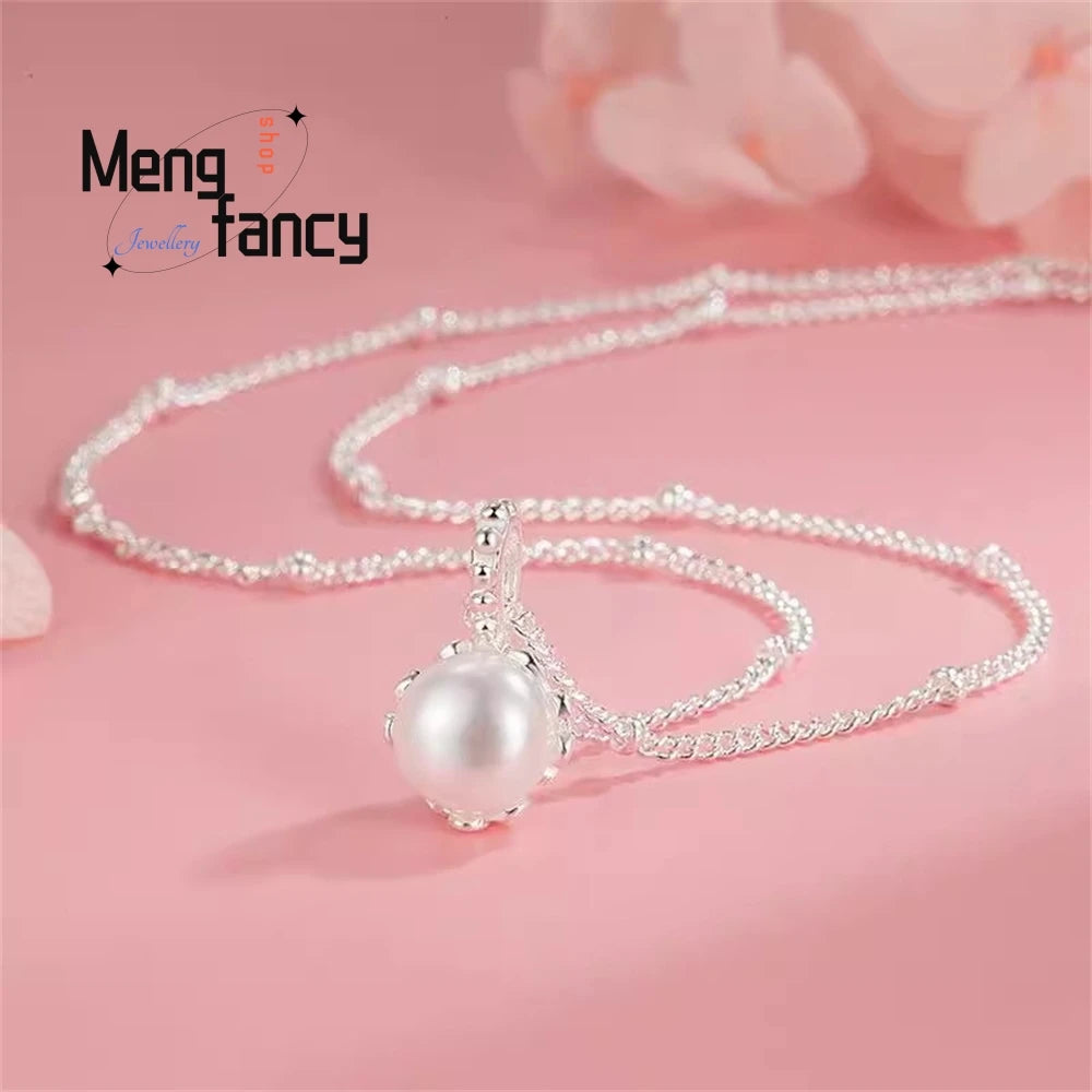 A Single Pearl Necklace With A Niche Design, Simple And Versatile, Exuding A Sense Of High-End Luxury And Light Collarbone Chain Espiga Jewelry