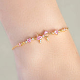 New Fashion Women Girls Trendy Sweetness Lovely Shiny Zircon Bow Bowknot Chain Bracelets Jewelry Female Party Gifts Espiga Jewelry