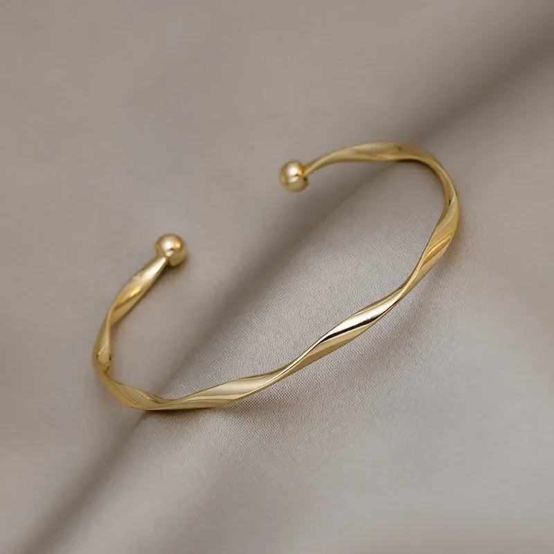 Women Jewelry Wedding Party Premium Gift Wholesale New Fashion Trend Unique Design Elegant Exquisite Twist Simple Bracelet Espiga Jewelry