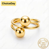 18K Gold Plated Luxury Exquisite Beaded Ring, a Fine Gift for Women, Wedding Party Accessories Espiga Jewelry
