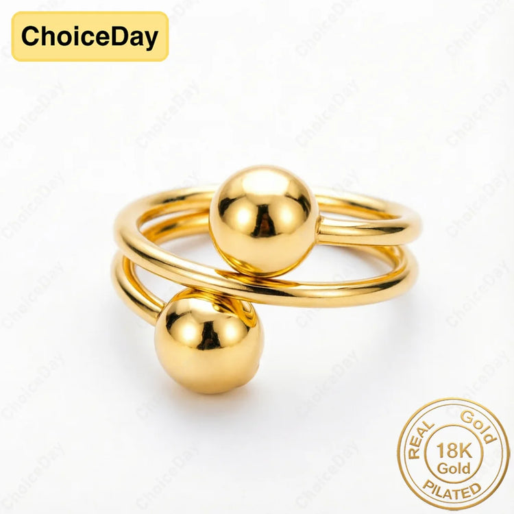18K Gold Plated Luxury Exquisite Beaded Ring, a Fine Gift for Women, Wedding Party Accessories Espiga Jewelry