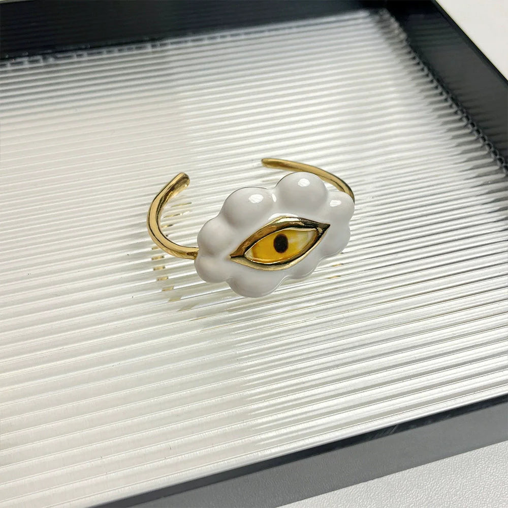 Eye Earrings Colorful Drip Ring Bracelet Personality Exaggerated Accessories Fashion Women&
