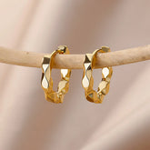 Elegant Round Earrings for Women Girls Luxury Stainless Steel Hoop Earrings Vintage Wedding Engagement Aesthetic Jewerly aretes Espiga Jewelry