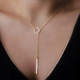 2025 New Fashion Necklace Design Ladies Fashion Simple Simple Metal Round Necklace Wholesale Sales Espiga Jewelry