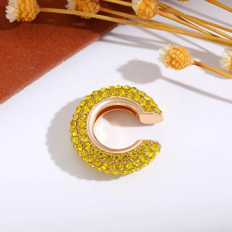 1Pcs Colorful Zircon C Shaped Cartilage Clip Earrings Women Exquisite Luxury No Pierced Copper Ear Cuff Fashion Jewelry Espiga Jewelry