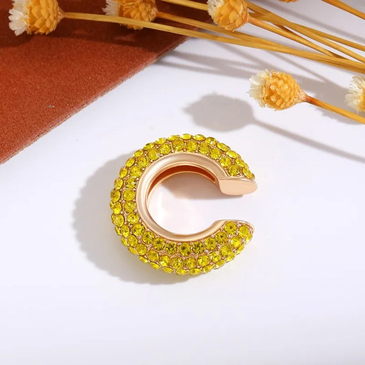 1Pcs Colorful Zircon C Shaped Cartilage Clip Earrings Women Exquisite Luxury No Pierced Copper Ear Cuff Fashion Jewelry Espiga Jewelry