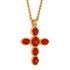 E. B. Belle Sparkling Luxury Colored Zirconia Cross Pendant Stainless Steel Women&